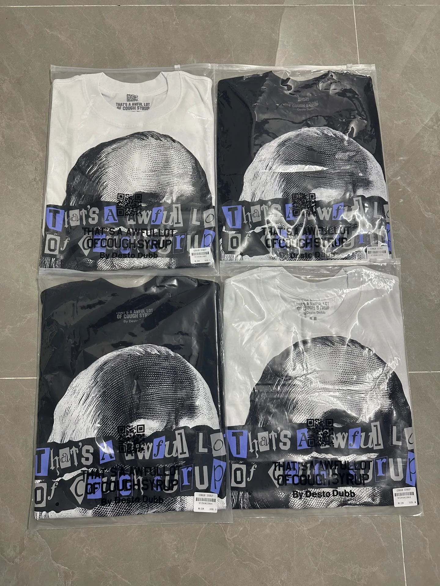 #White/Black I THAT'S A AWFUL LOT OF COUGH SYRUP In Stock Real shot American simple trendy brand loose casual T-shirt Fabric (fabric): 32 counts Weight combed double yarn pure cotton Sizes (size): S-M L X L Color (colour): White, Black